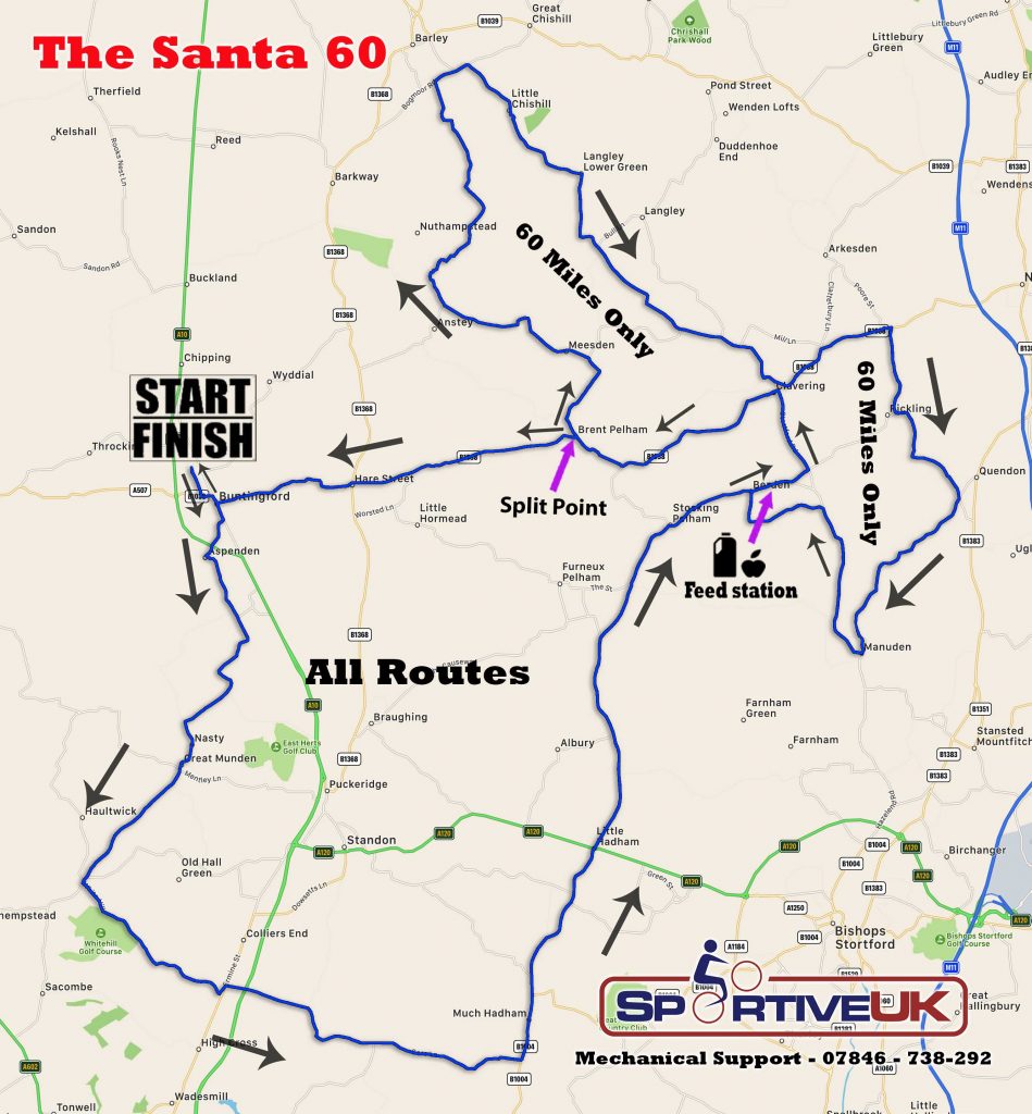 Santa 60 Bike Ride Map